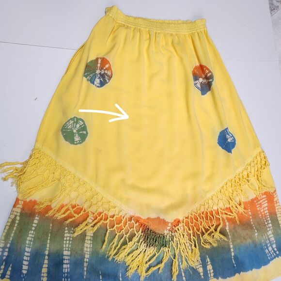Two Piece Beach Tunic Skirt Size Medium Coastal Grandma Summer Boho *flaws - Picture 16 of 16